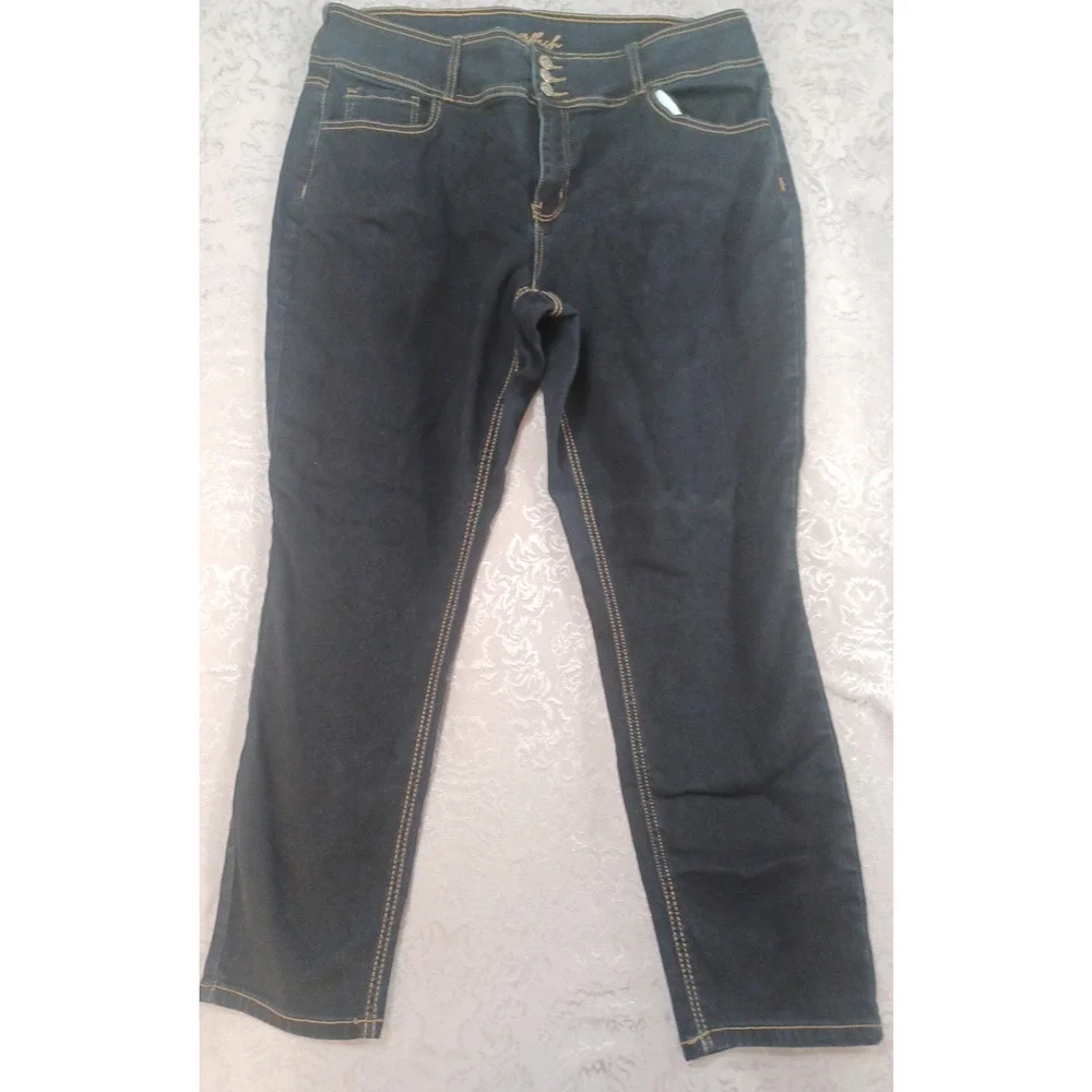 Copperflash Women's Denim Black Stretch Jeans Sz 18W High Rise Skinny